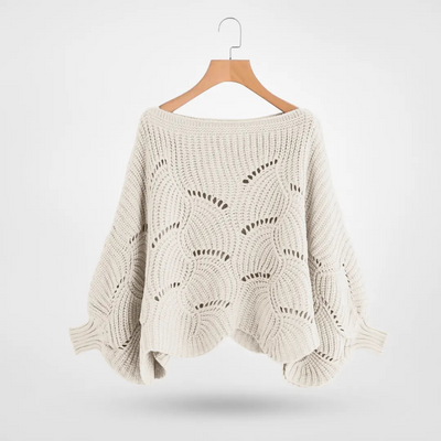 Gekürzter Strickpullover mit Puffärmeln für Damen
