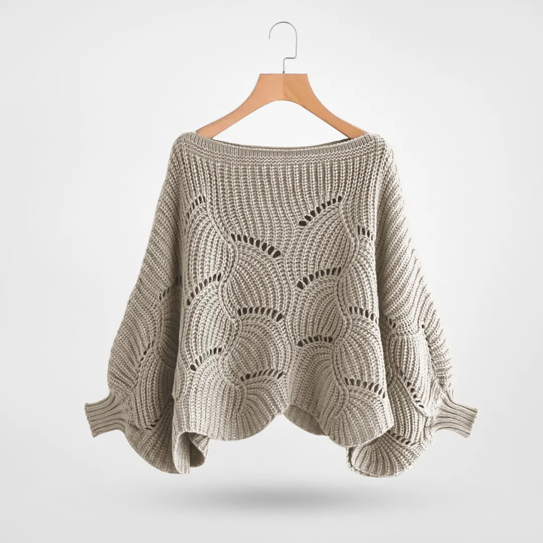 Gekürzter Strickpullover mit Puffärmeln für Damen