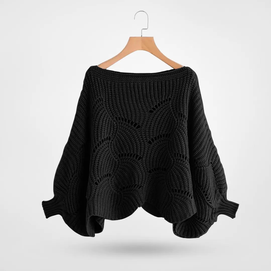 Gekürzter Strickpullover mit Puffärmeln für Damen