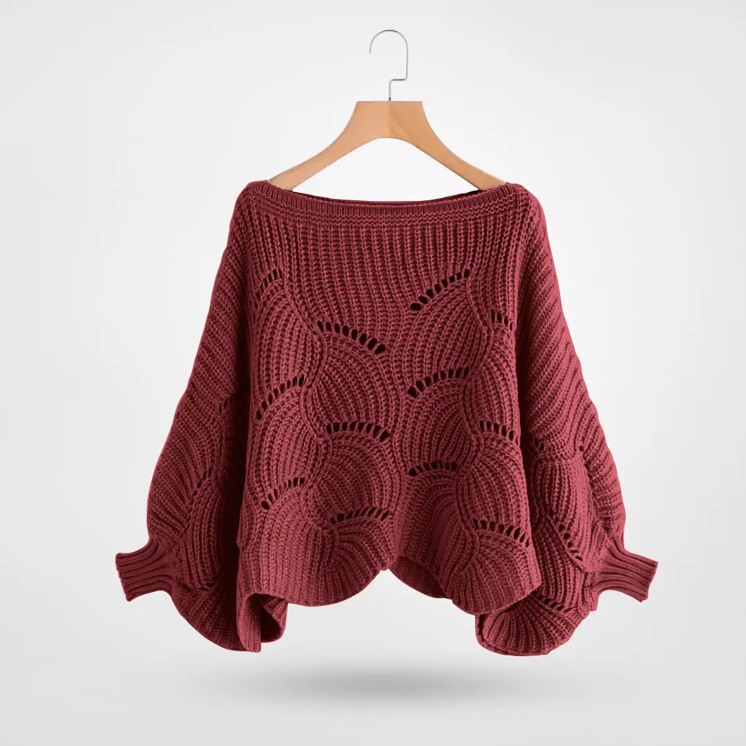 Gekürzter Strickpullover mit Puffärmeln für Damen