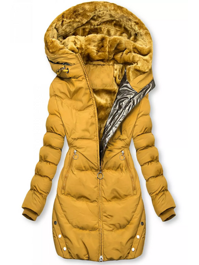 Plüschige Wattierte Winterjacke für Damen