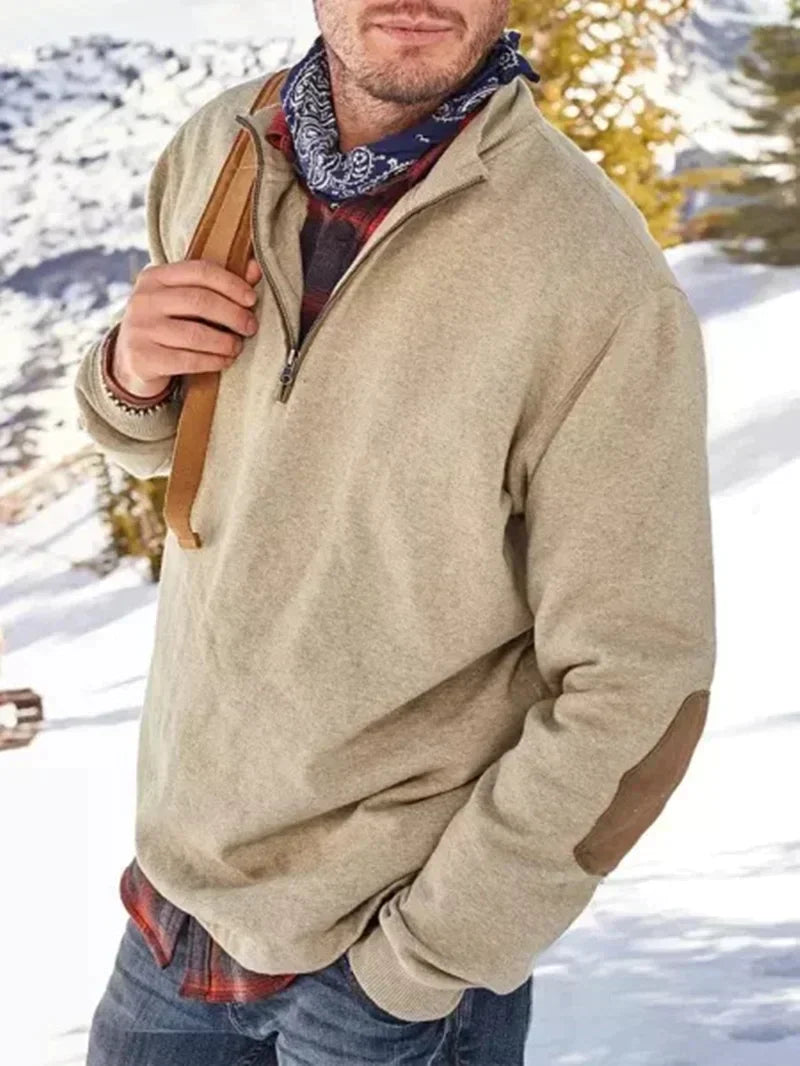 Lässiger Pullover mit halbem Reißverschluss für Herren