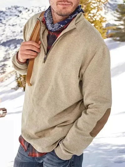 Lässiger Pullover mit halbem Reißverschluss für Herren