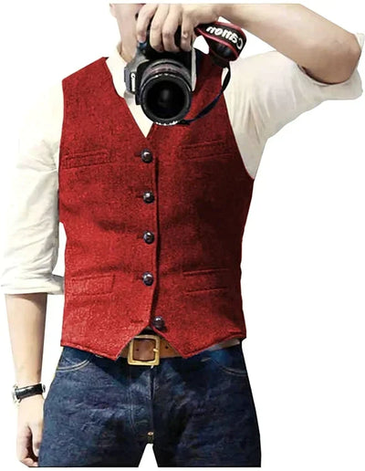 Klassische Tweed-Jeansweste für Männer