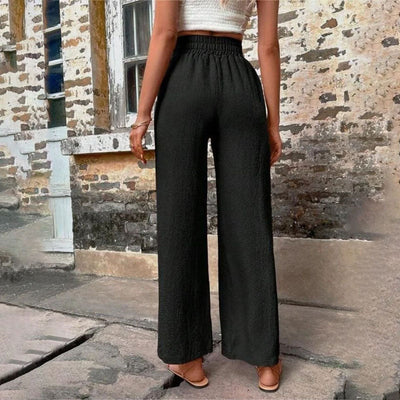 Sommerhose für Damen - Luftige Weite Hose mit Gummiband