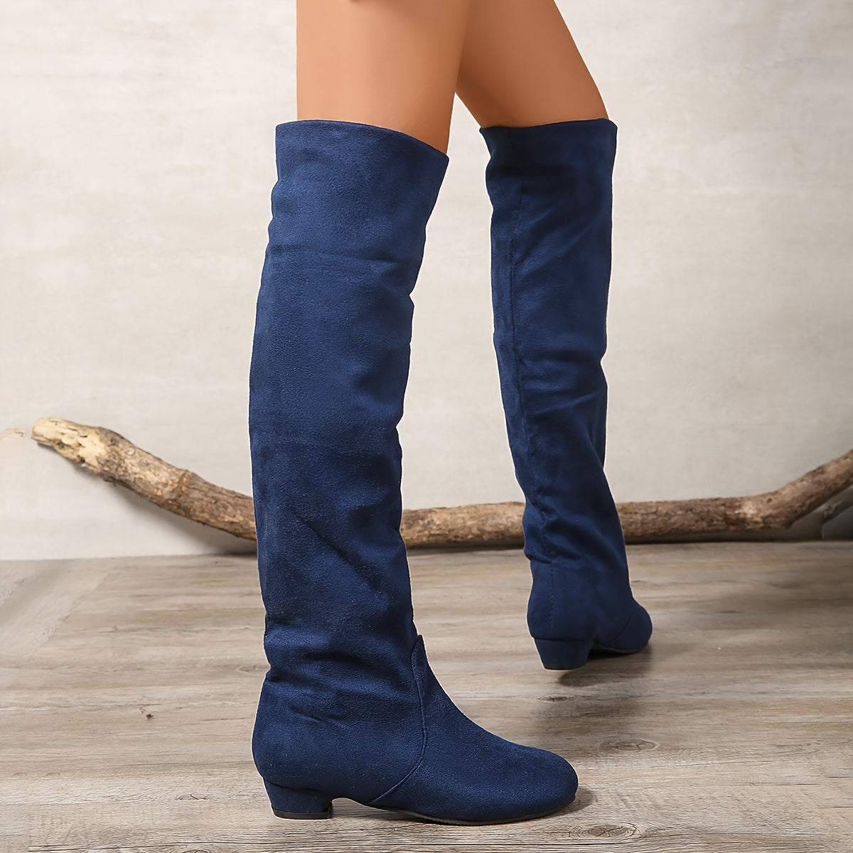 Overknee Stiefel Damen | Runder Zehenbereich mit Hohem Schaft