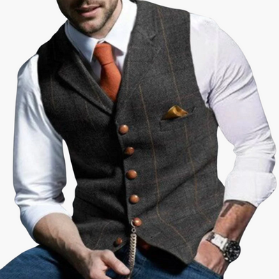 Klassische karierte Weste - Stilvoll für Herren mit schmaler Passform