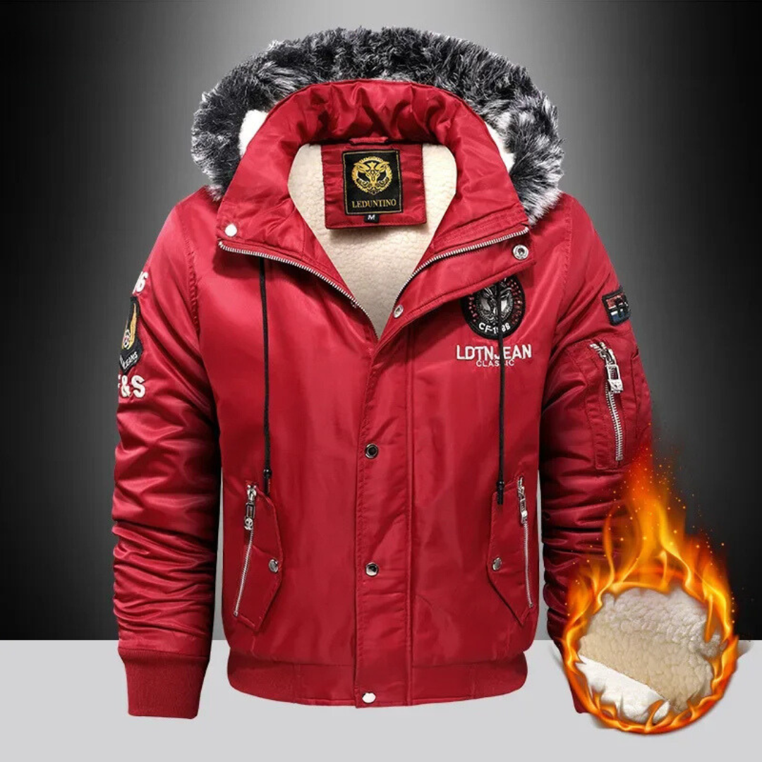 Kuschelige Thermo-Winterjacke mit Fell für Herren