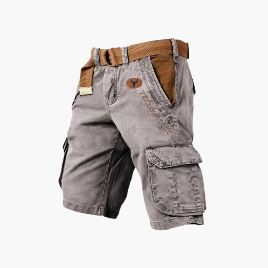 Sommer Cargo Shorts für Herren - Leichte Kurze Wanderhose mit Gürtel für Outdoor