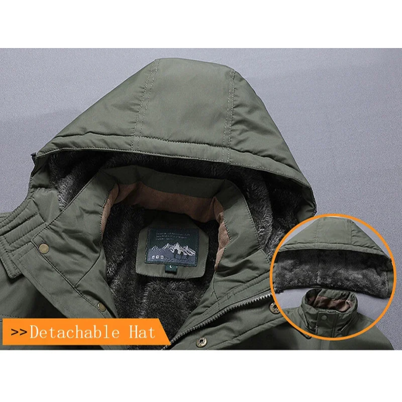 Wasserdichte Jacke mit Plüschpelz-Futter für Herren