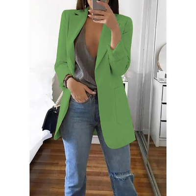 Langer Blazer für Frauen in khaki Farbe MODA