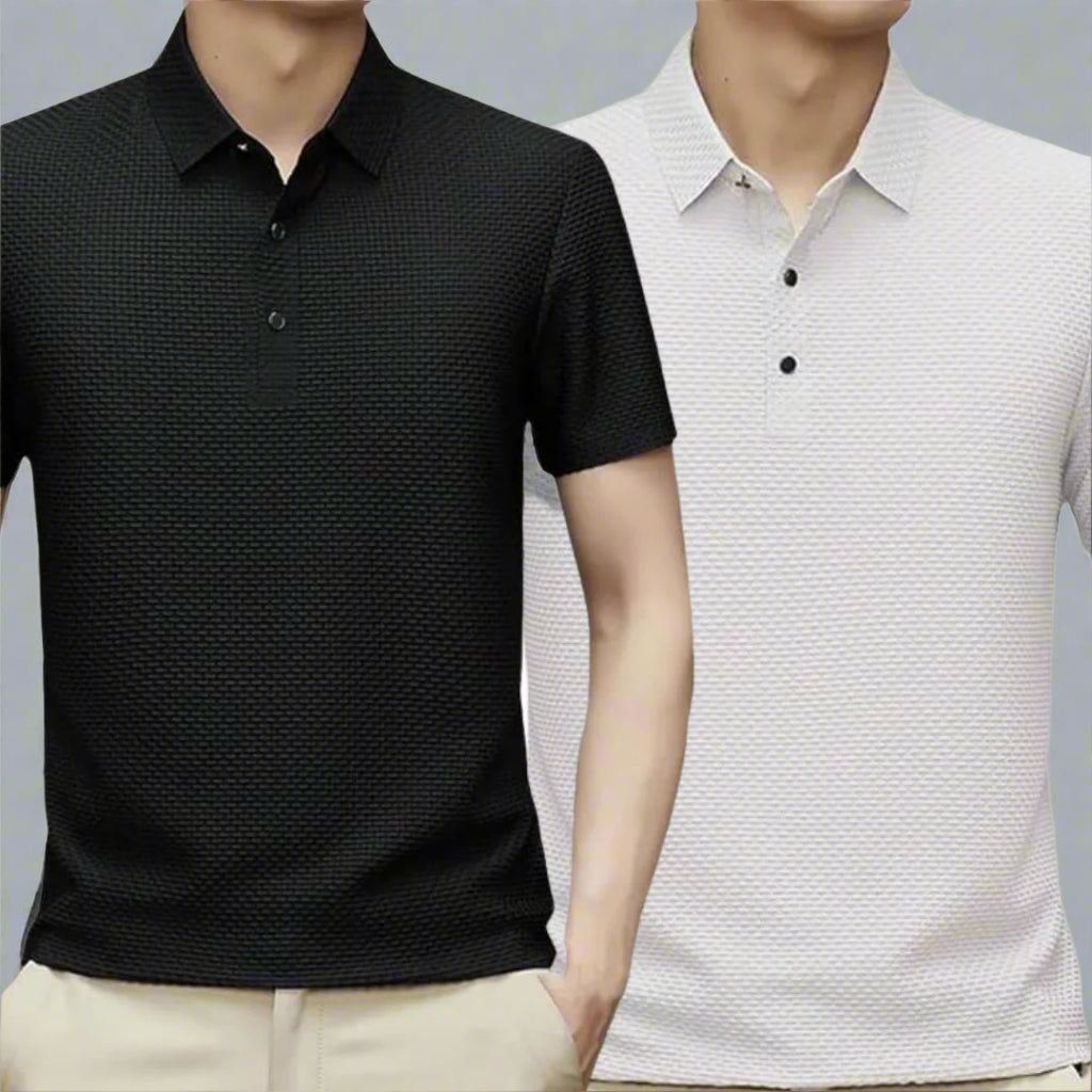 OLYMPS Polo Shirt | Sommerliches Atmungsaktives Slim Fit Herren Poloshirt Kurzarm | 2-Pack