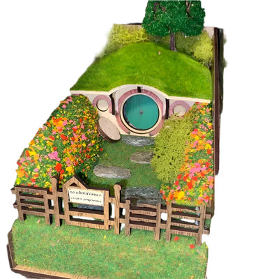 MiniScape Buchstützen – Handgefertigte dekorative Buchhalter mit Mikrolandschaftsdesign