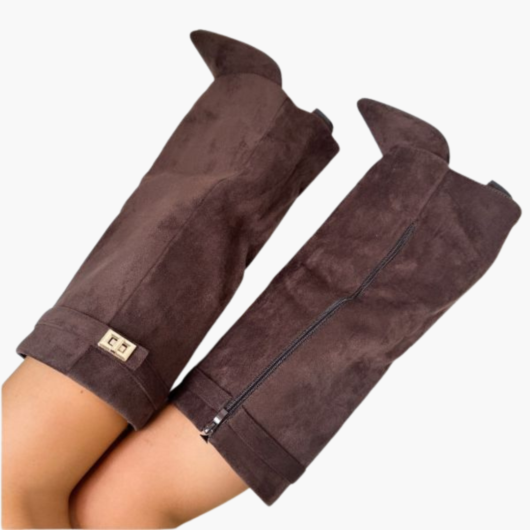 Kniehohe Damenstiefel mit Schnalle - Elegante Stiefel