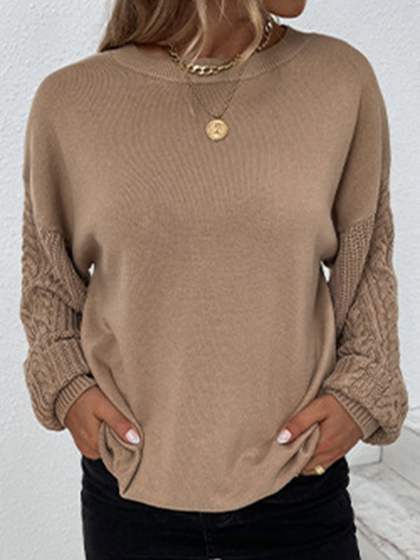 Lockerer Langärmeliger Strickpullover für Damen