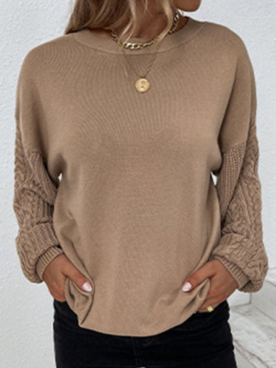 Lockerer Langärmeliger Strickpullover für Damen