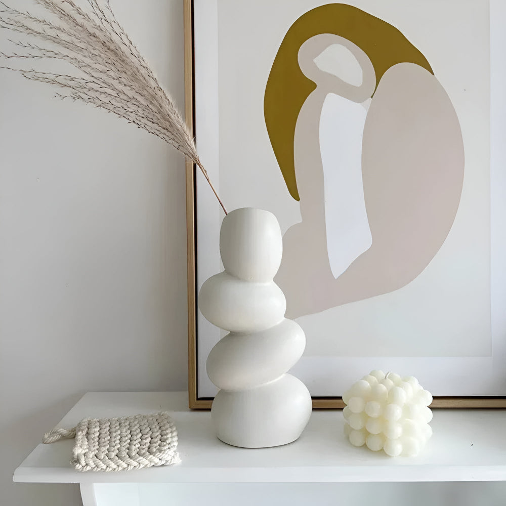 OvaForm Skulpturale Keramikvase – Große eiförmige moderne Mittelpunktdekoration