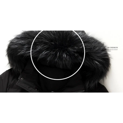 Zip-up Parka Jacke mit Pelzkapuze für Herren