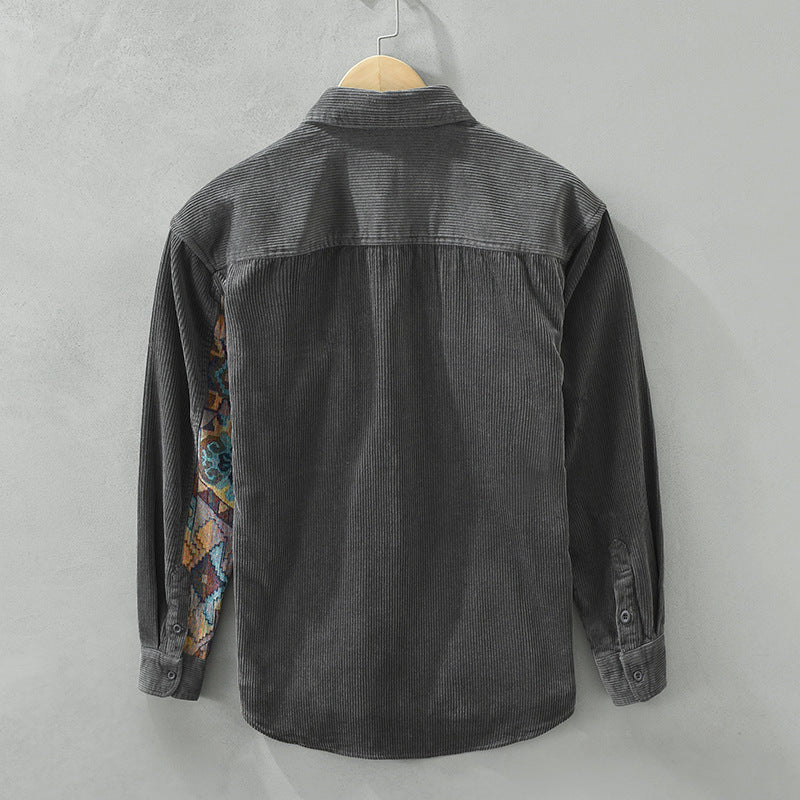 Stilvolles Herren Vintage Langarmhemd aus Baumwolle