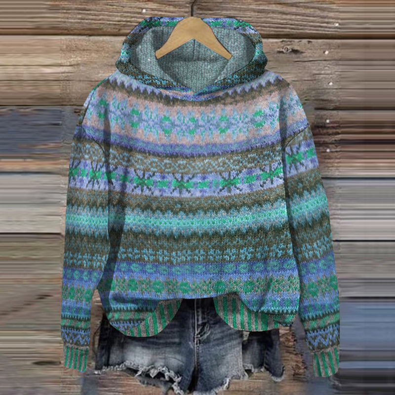 Norwegerpullover mit Kapuze für Frauen