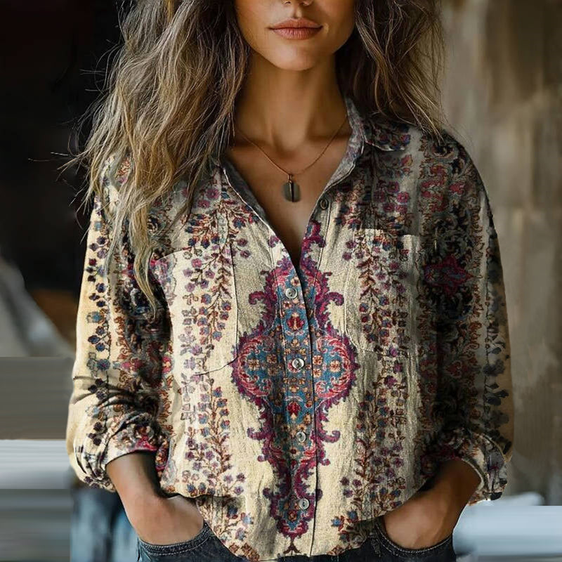 Adeltrudis® | Vintage Bluse mit Blumendruck