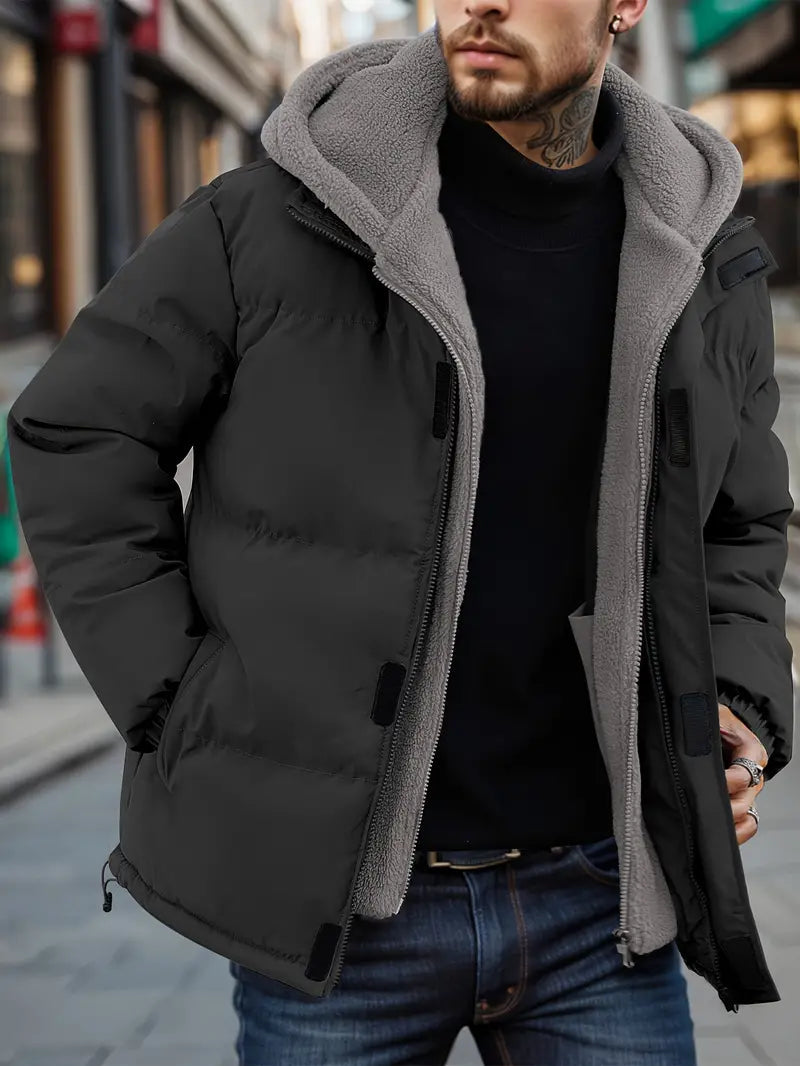 Stylische Kapuzen-Pufferjacke für Herren