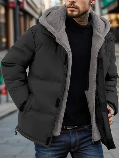 Stylische Kapuzen-Pufferjacke für Herren