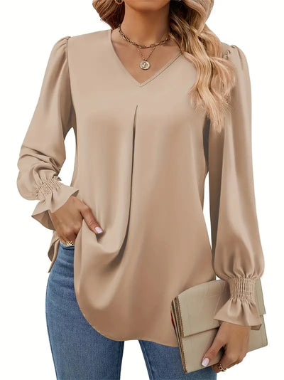 Augenbrauen® | Rüschenbluse mit langen Ärmeln und V-Ausschnitt