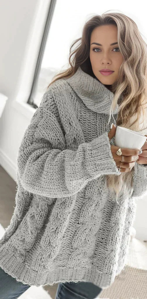 Eleganter Drapierter Strickpullover für Damen