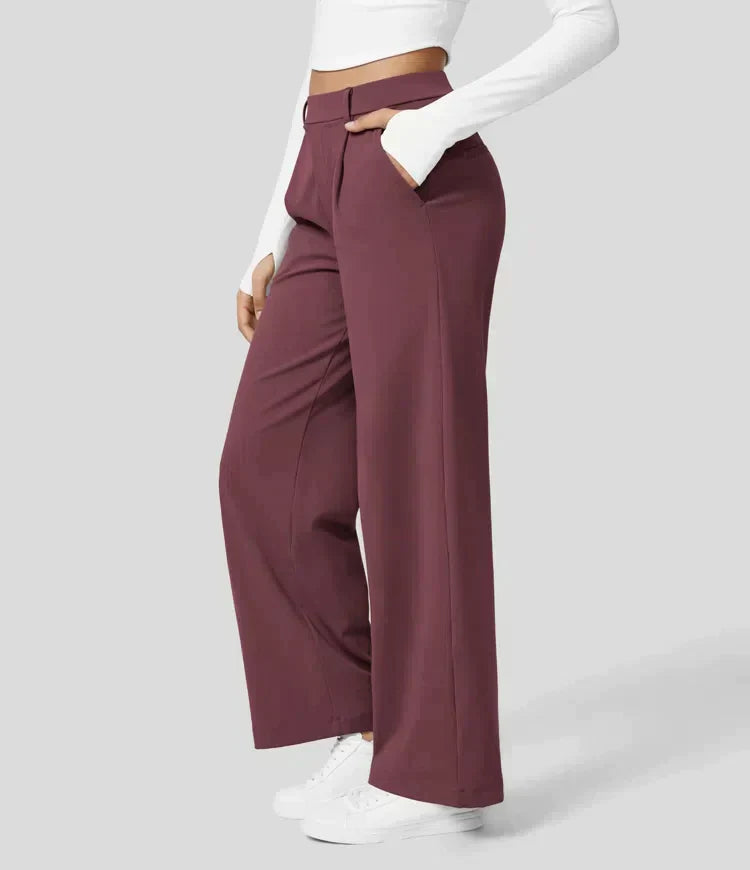 Sommer Palazzo Hose für Damen - Leicht Elegant Hohe Taillen Marlenehose