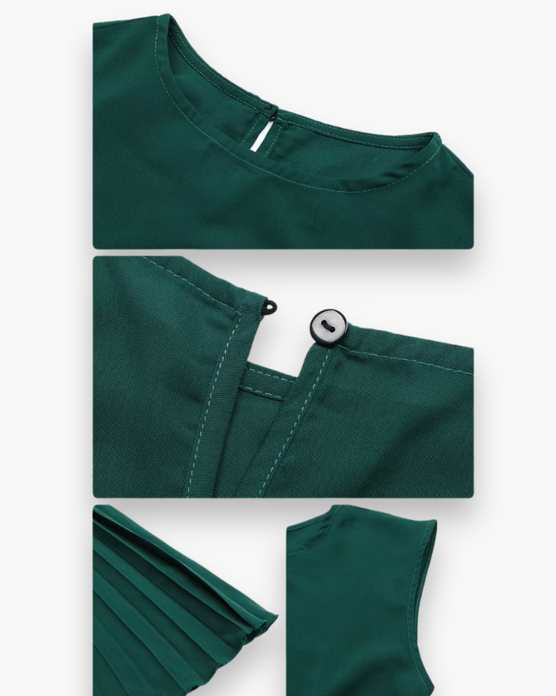 Damen Elegantes Plissee Kleid | Taille Schleife