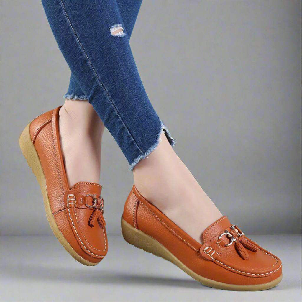 Ulfrida | Orthopädische Leder Mokassins Komfort und Stil