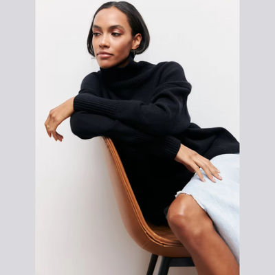 Kurzarm-Rollkragenpullover – Kühne Eleganz mit modernem Flair