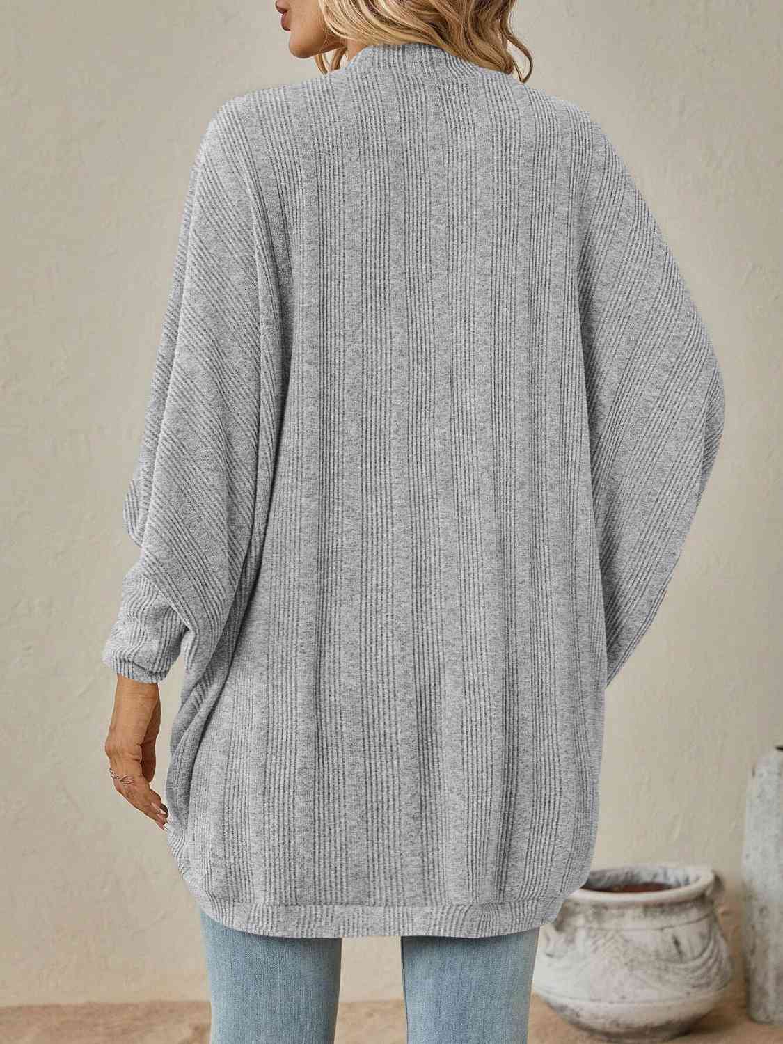 Lose Schulter Gerippte Strickjacke für Damen