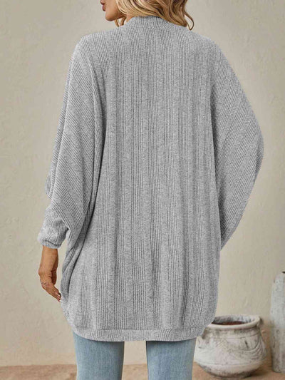 Lose Schulter Gerippte Strickjacke für Damen