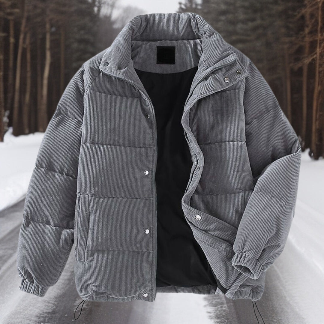 Cord-Winterjacke mit Reißverschluss für Männer