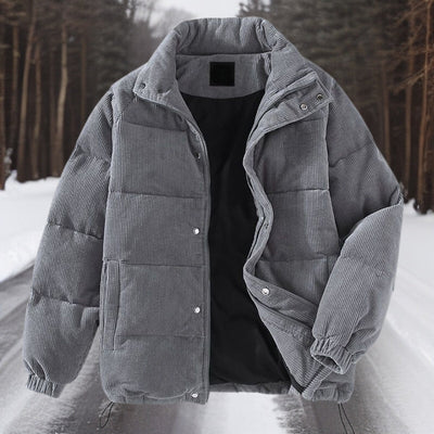 Cord-Winterjacke mit Reißverschluss für Männer