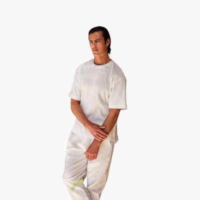 Plissee-Zweiteiler mit Kurzarmhemd - Herren Sommer-Set