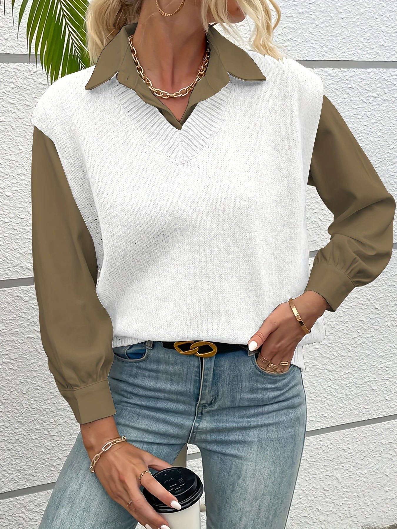 Pullunder für den Herbst - Elegante Strickpullover mit V-Halsschnitt für Damen