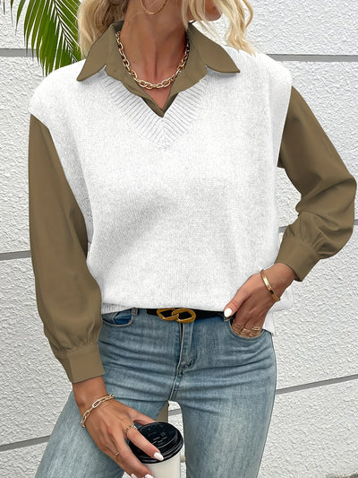 Pullunder für den Herbst - Elegante Strickpullover mit V-Halsschnitt für Damen