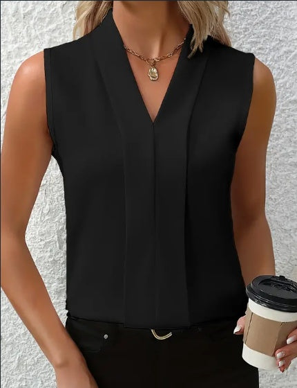 Anemona® | Elegante ärmellose Bluse mit V-Ausschnitt für Damen