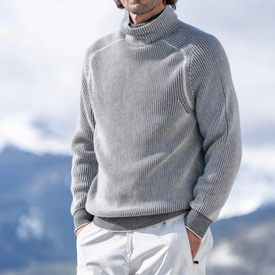 Lässiger Rollkragenpullover aus Rippenstrick für Männer