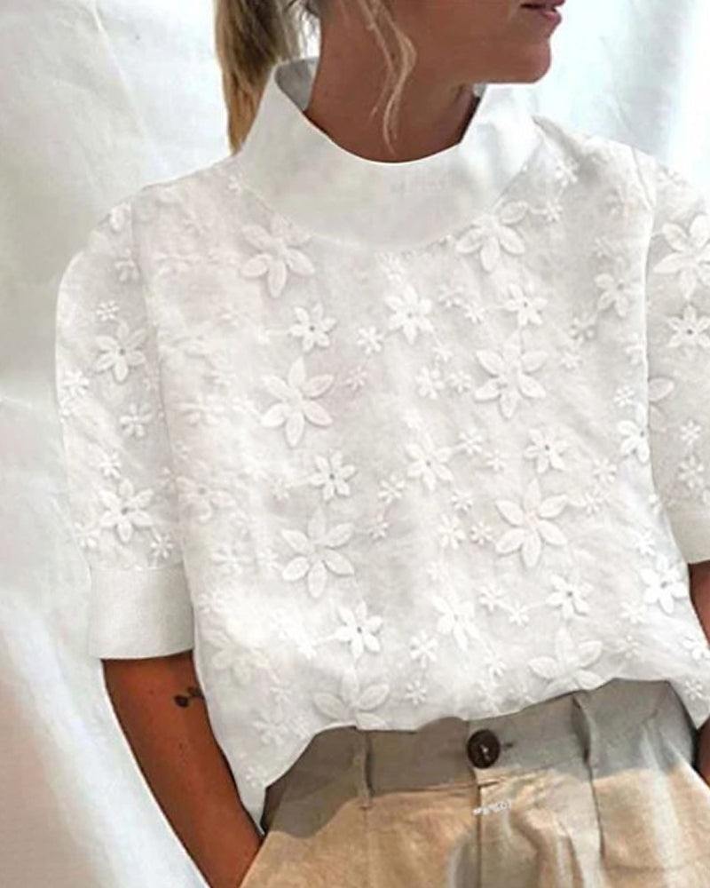 Amicia® | Trendige Baumwollbluse mit Stehkragen