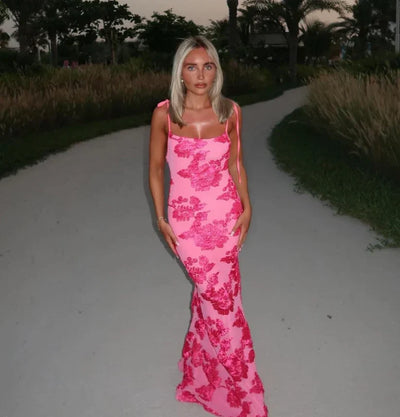 LILY - Blumiges Maxikleid mit verstellbaren Trägern