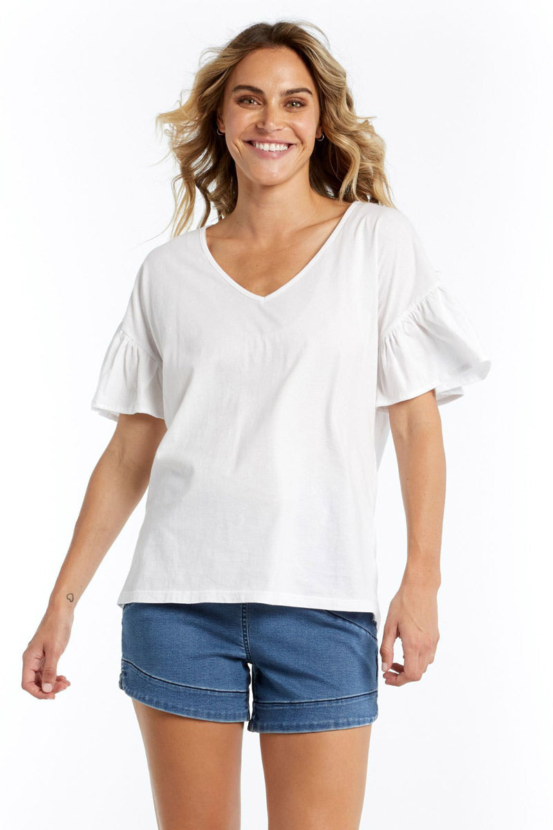 Afra® | Feminines Rüschenhemd für Damen. Anmutig