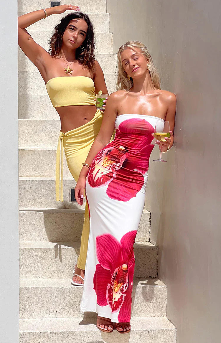 Arizona - Maxikleid aus floraler Mesh-Spitze