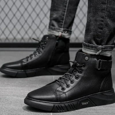 Elegante Herren-Lederstiefel in Schwarz