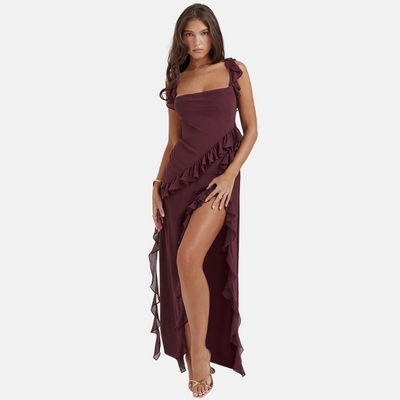 Abendkleid - Elegantes One-Shoulder Kleid mit Rüschen