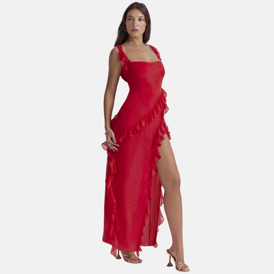 Abendkleid - Elegantes One-Shoulder Kleid mit Rüschen