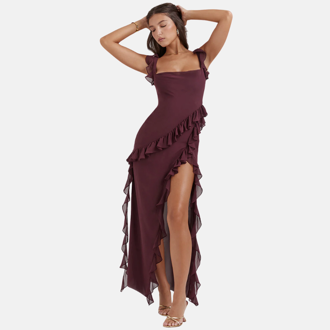 Abendkleid - Elegantes One-Shoulder Kleid mit Rüschen